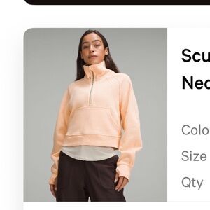 Lulu🍋 Scuba Oversized Funnel-Neck Half Zip